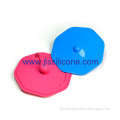 Kitchen Tools Heat Resistant Silicone Cup Lid With Note Shaped Handle 